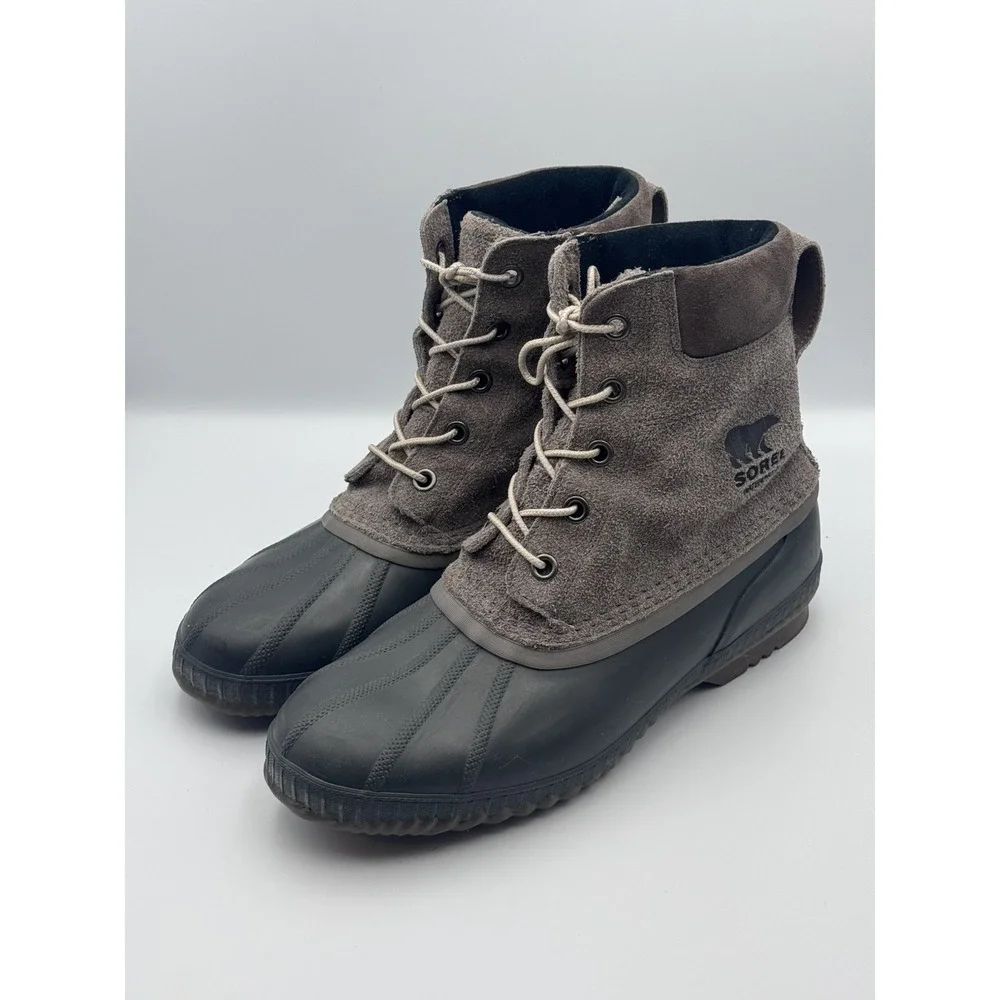 Sorel Cheyanne II Waterproof Duck Boots Men's Size 13 Taupe Brown Suede Rubber